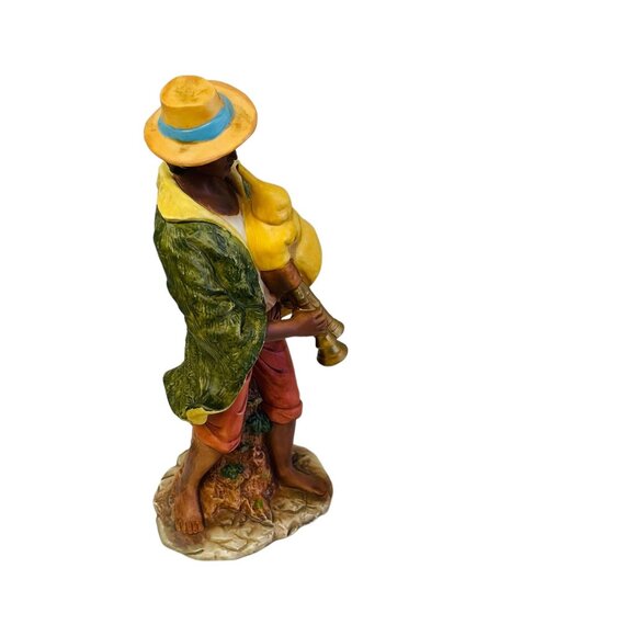 Vintage Capodimonte Italian Figurine Of Shepherd Boy Playing Bagpipes 11" Porcel - Picture 6 of 11